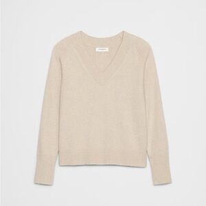 Banana Republic Perfectly Soft Light Brown V-Neck Sweater
